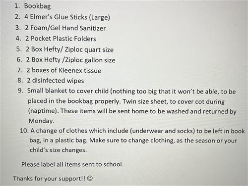 School Supply List